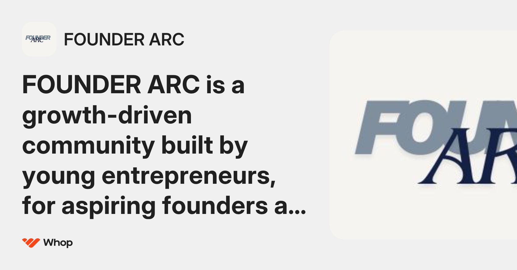 FOUNDER ARC | Whop