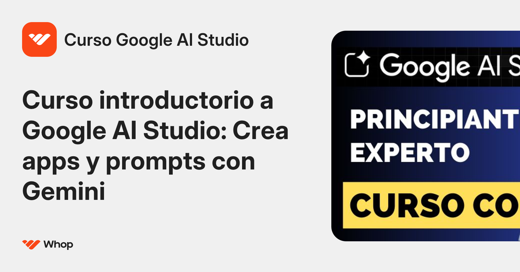 Curso Google AI Studio | Whop