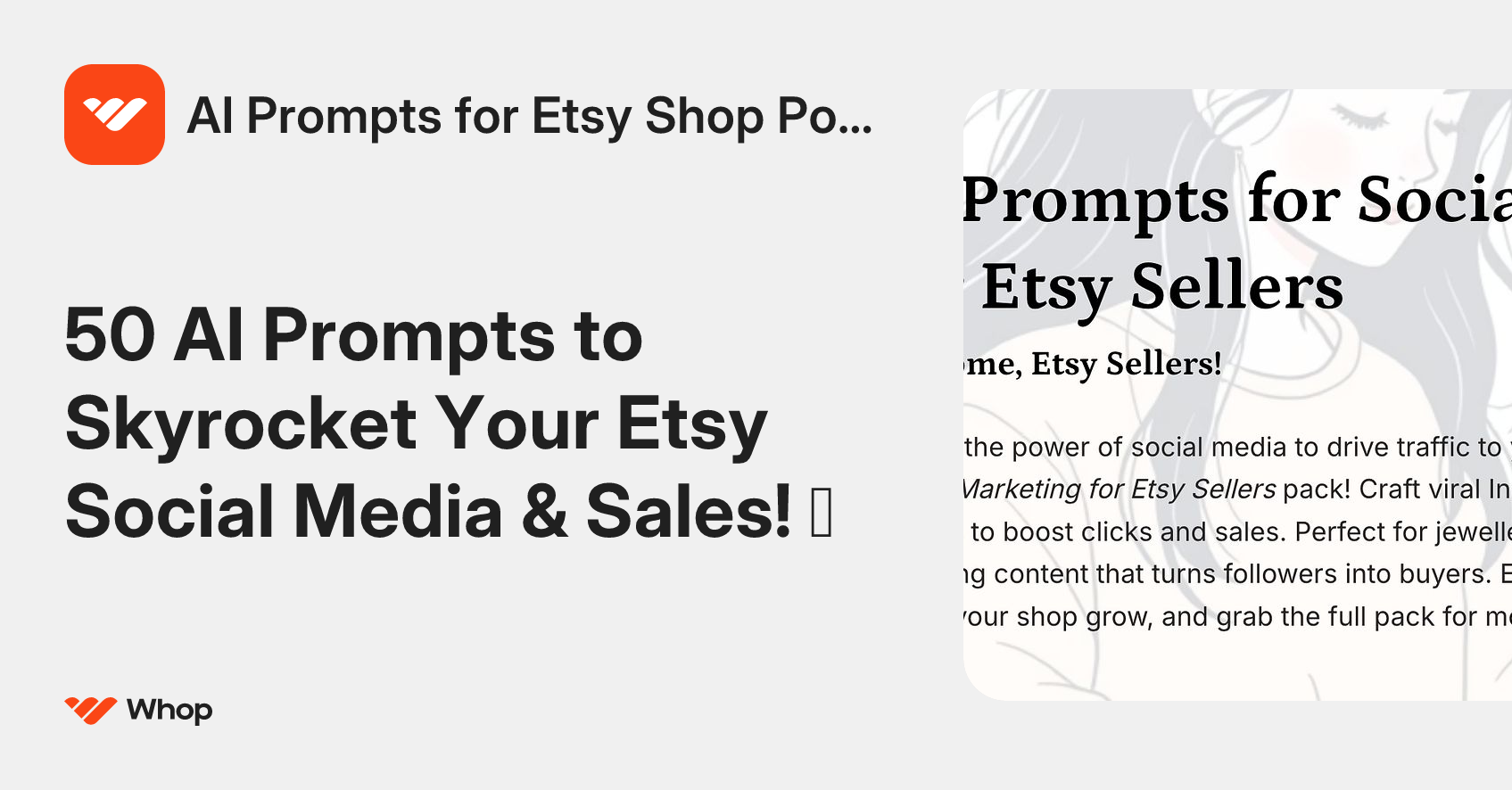 AI Prompts for Etsy Shop Posts | Whop