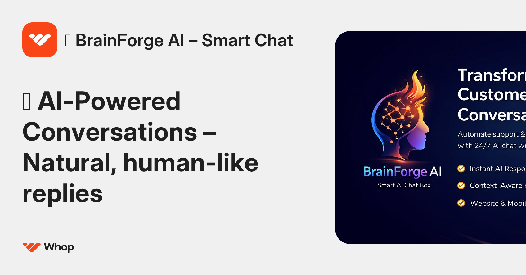 🧠 BrainForge AI – Smart Chat | Whop