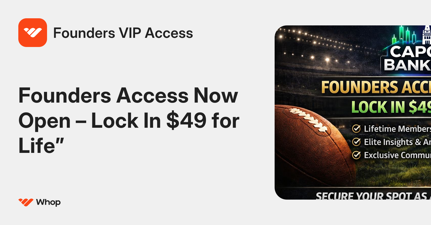 Founders VIP Access | Whop