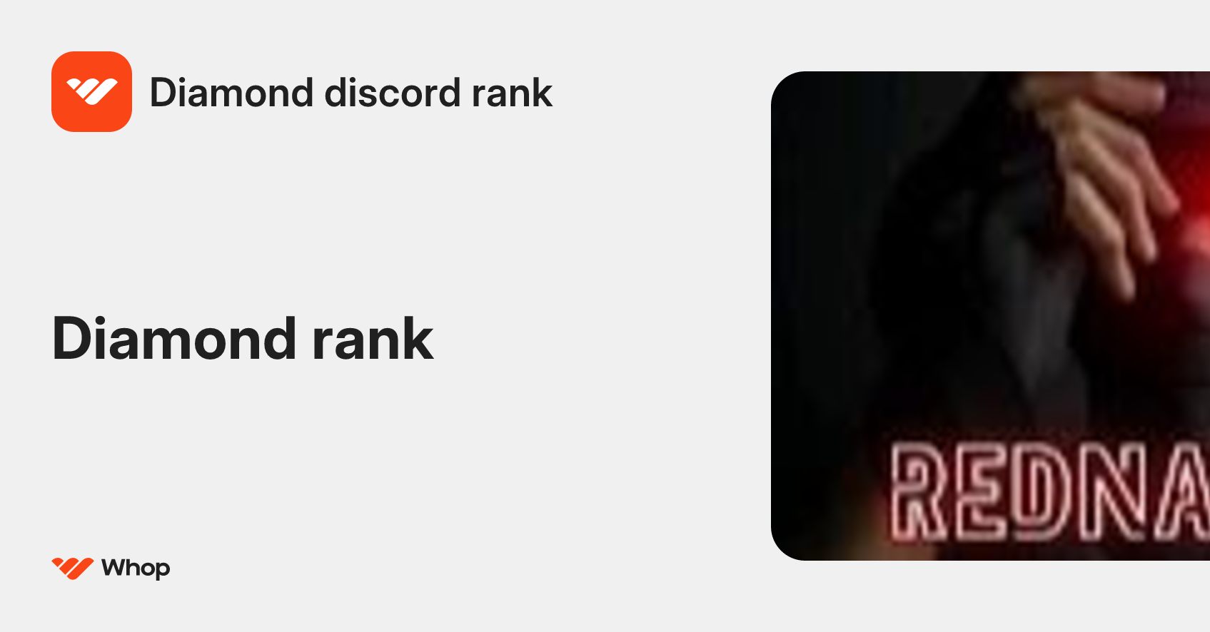 Diamond discord rank | Whop