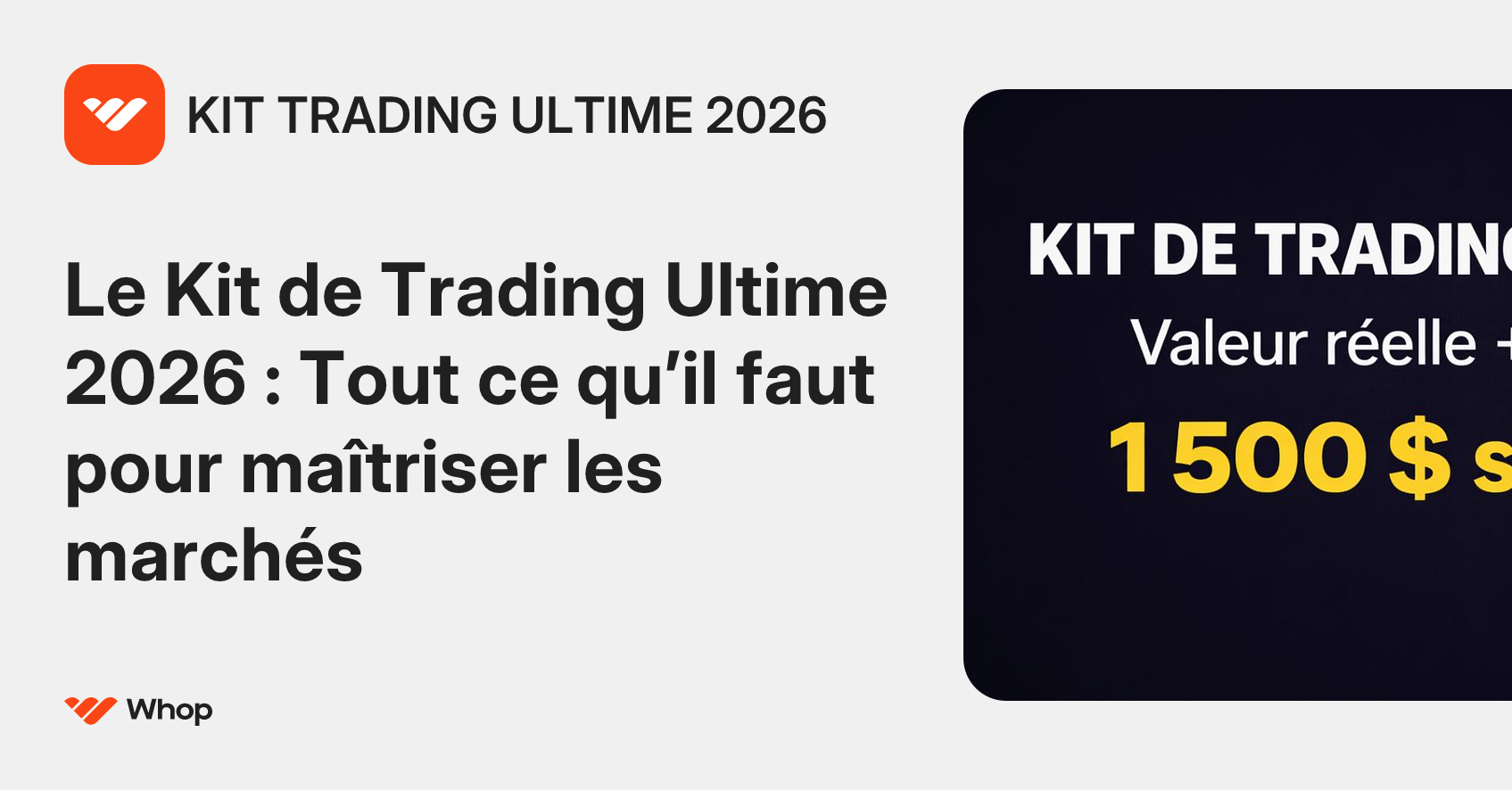 KIT TRADING ULTIME 2025 🚀 | Whop