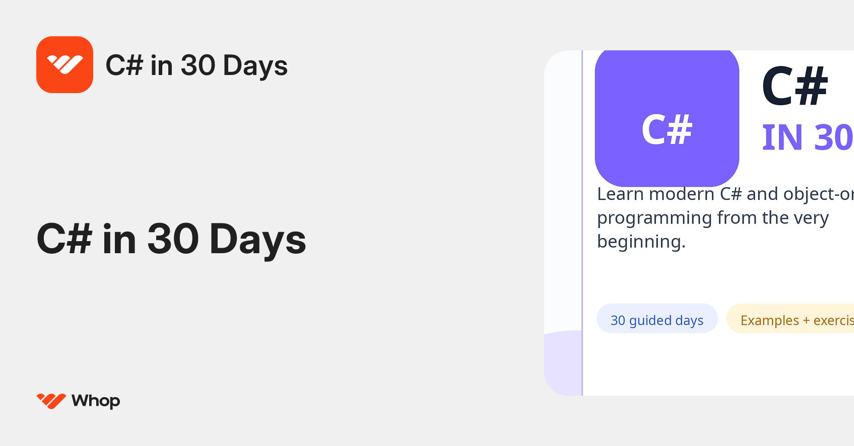 C# in 30 Days | Whop