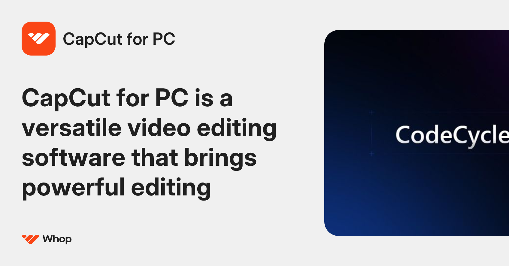CapCut for PC | Whop