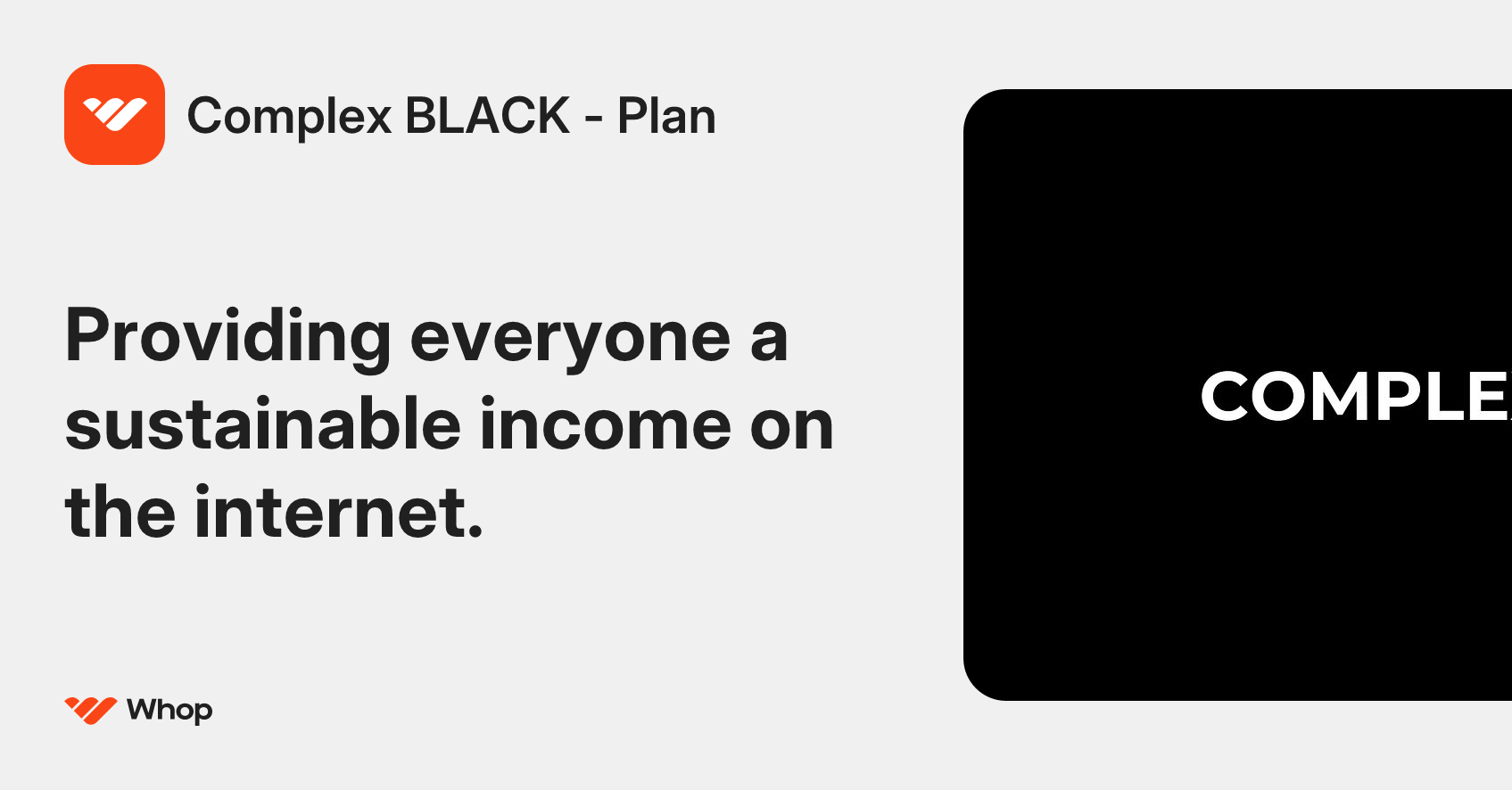 Complex BLACK - Plan | Whop