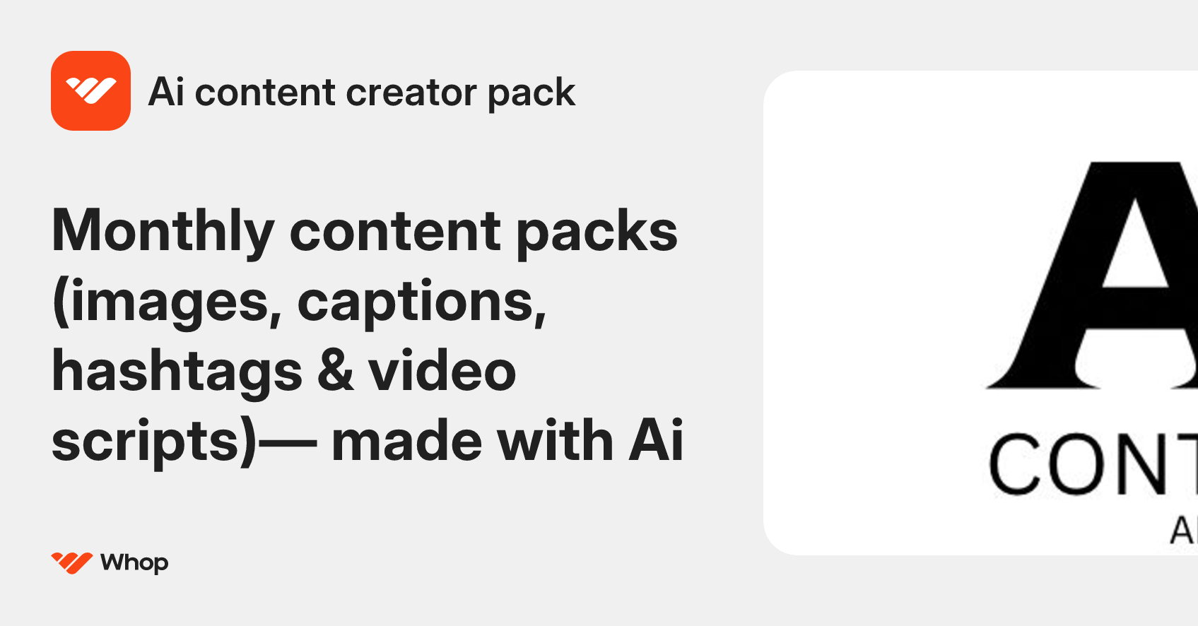 Ai content creator pack | Whop