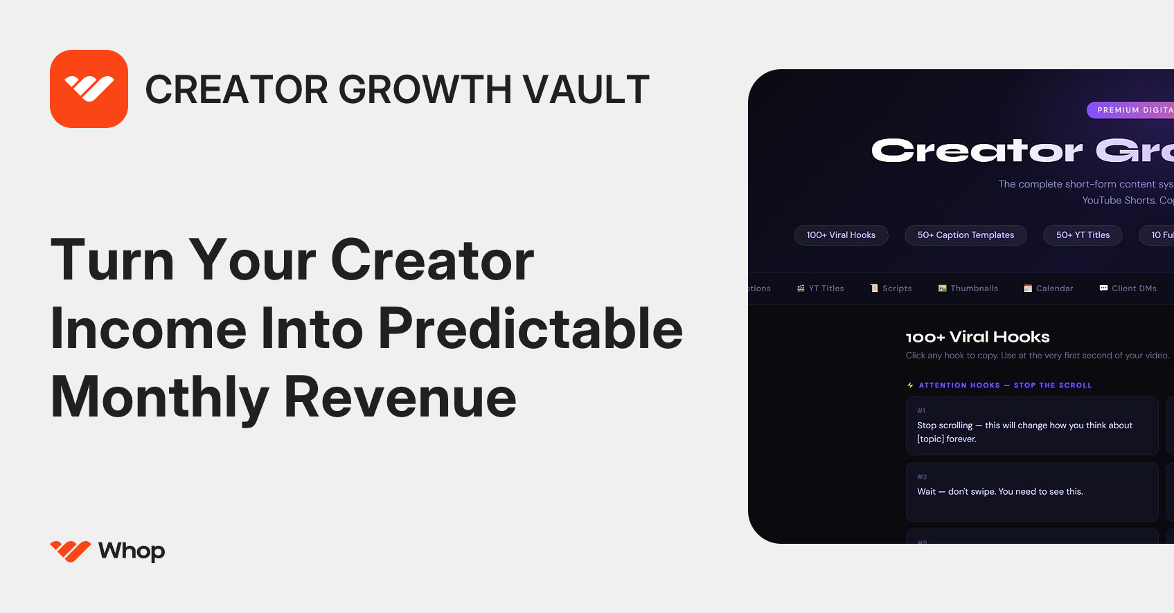 CREATOR GROWTH VAULT | Whop