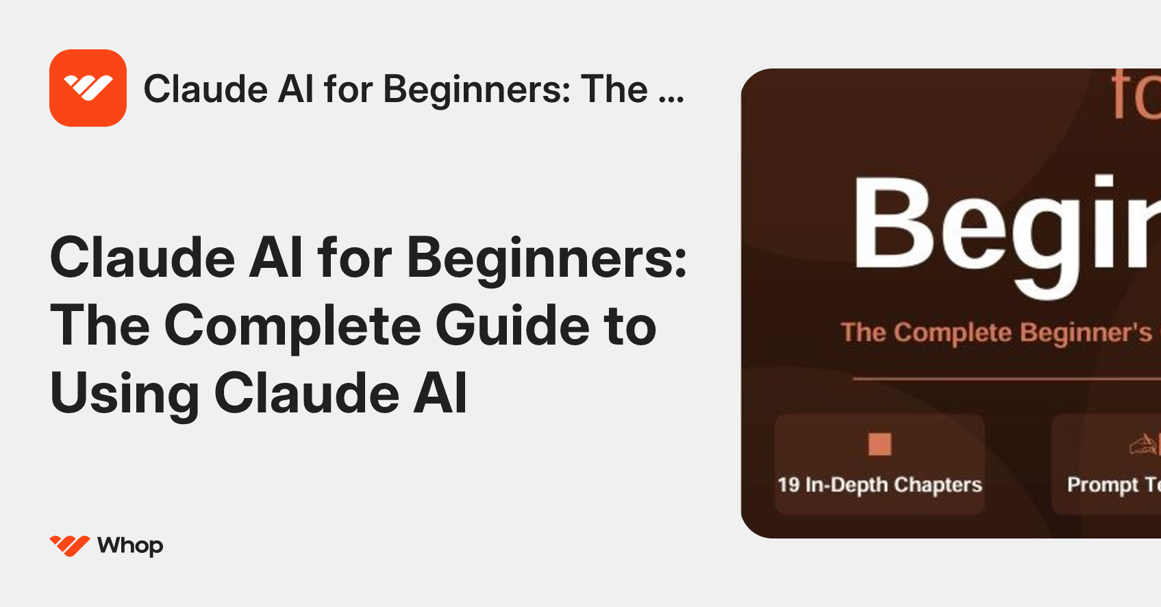 Claude AI for Beginners: The Complete Guide to Using Claude AI | Whop