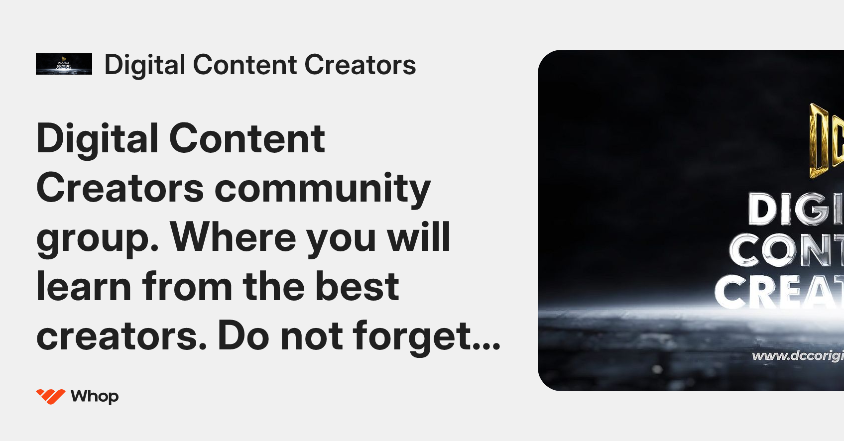 Digital Content Creators | Whop