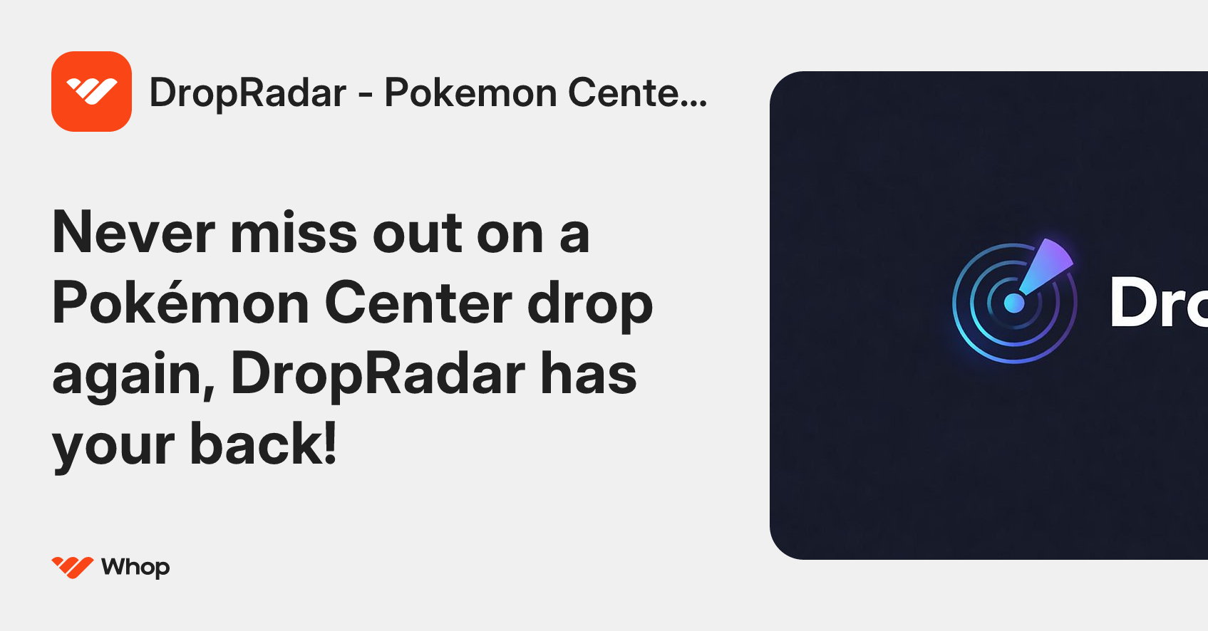DropRadar - Pokemon Center Alerts | Whop