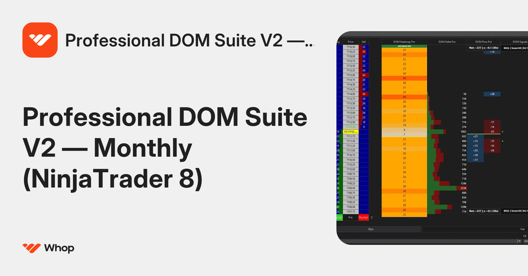 Professional DOM Suite V2 — Monthly (NinjaTrader 8) | Whop