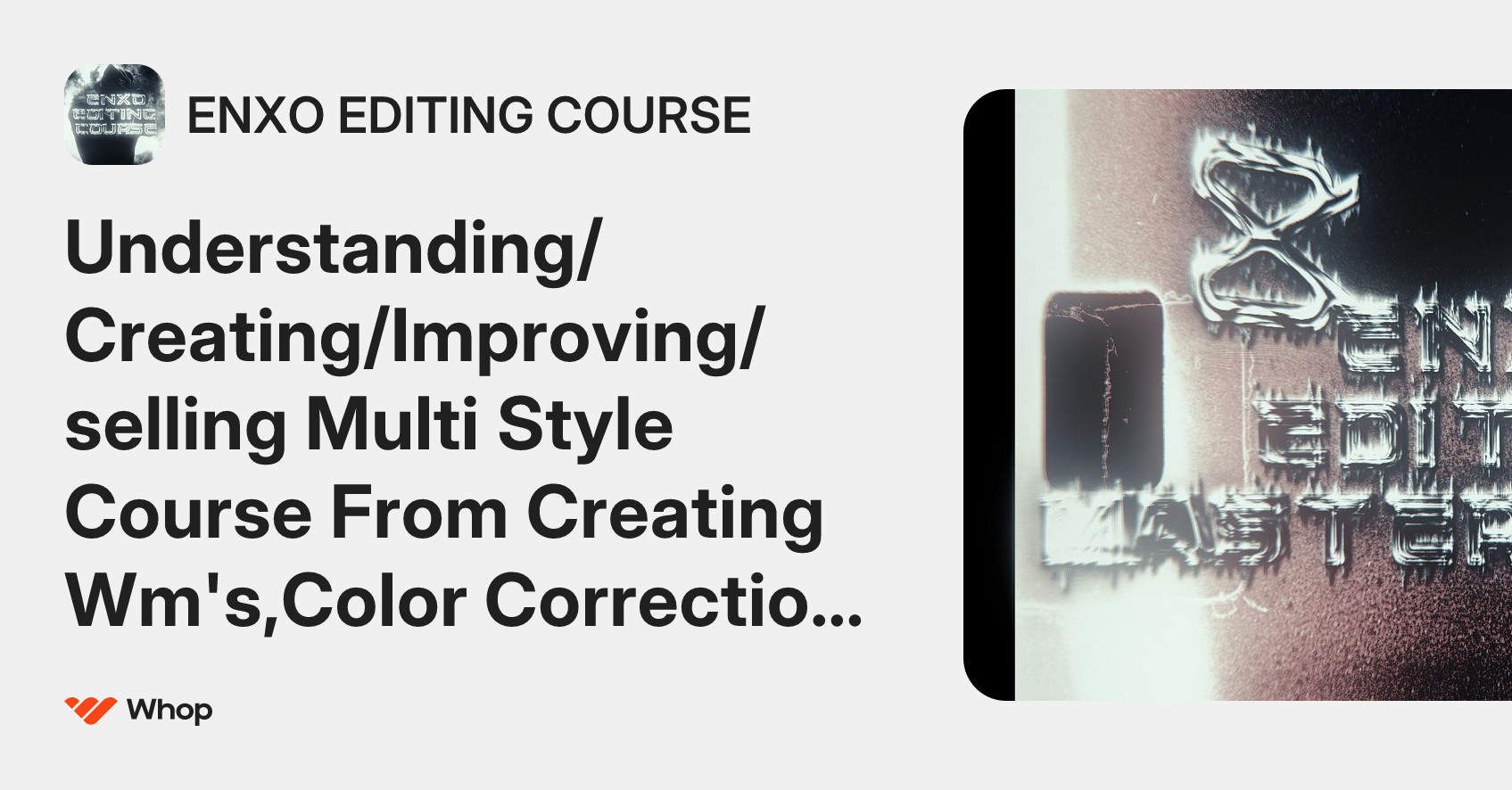 ENXO EDITING COURSE | Whop