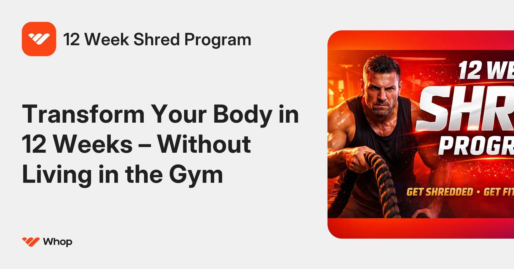 12 Week Shred Program | Whop