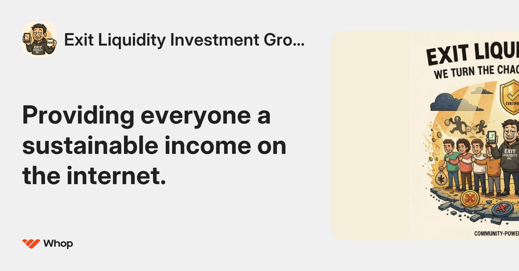 Exit Liquidity Investment Group | Whop
