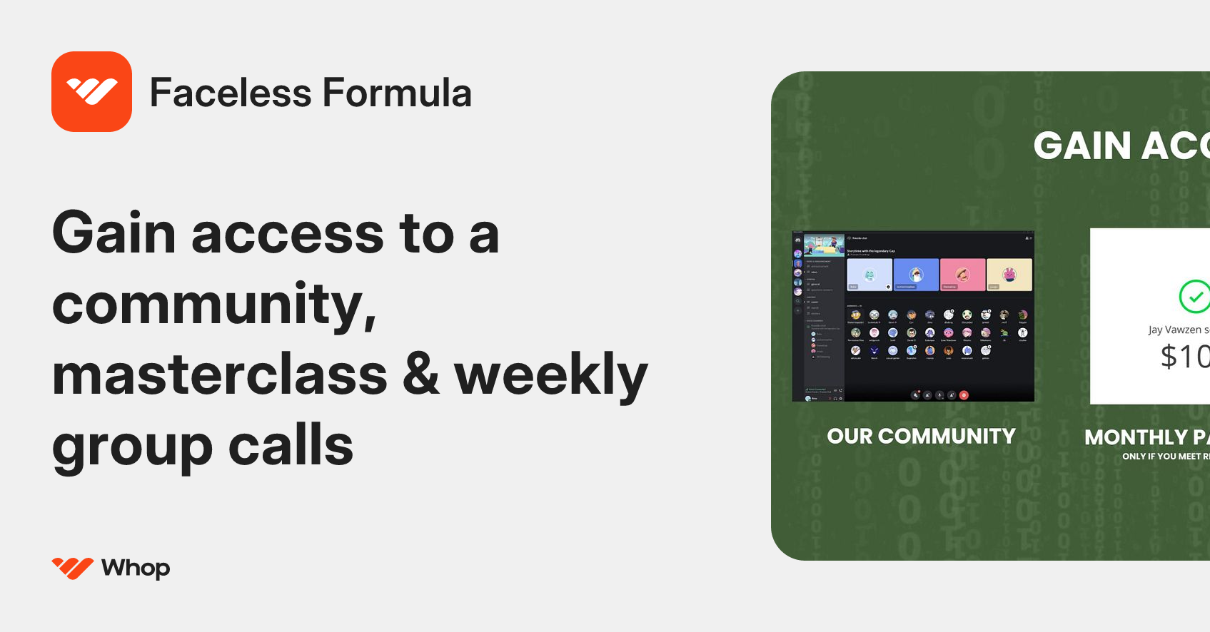 Faceless Formula | Whop