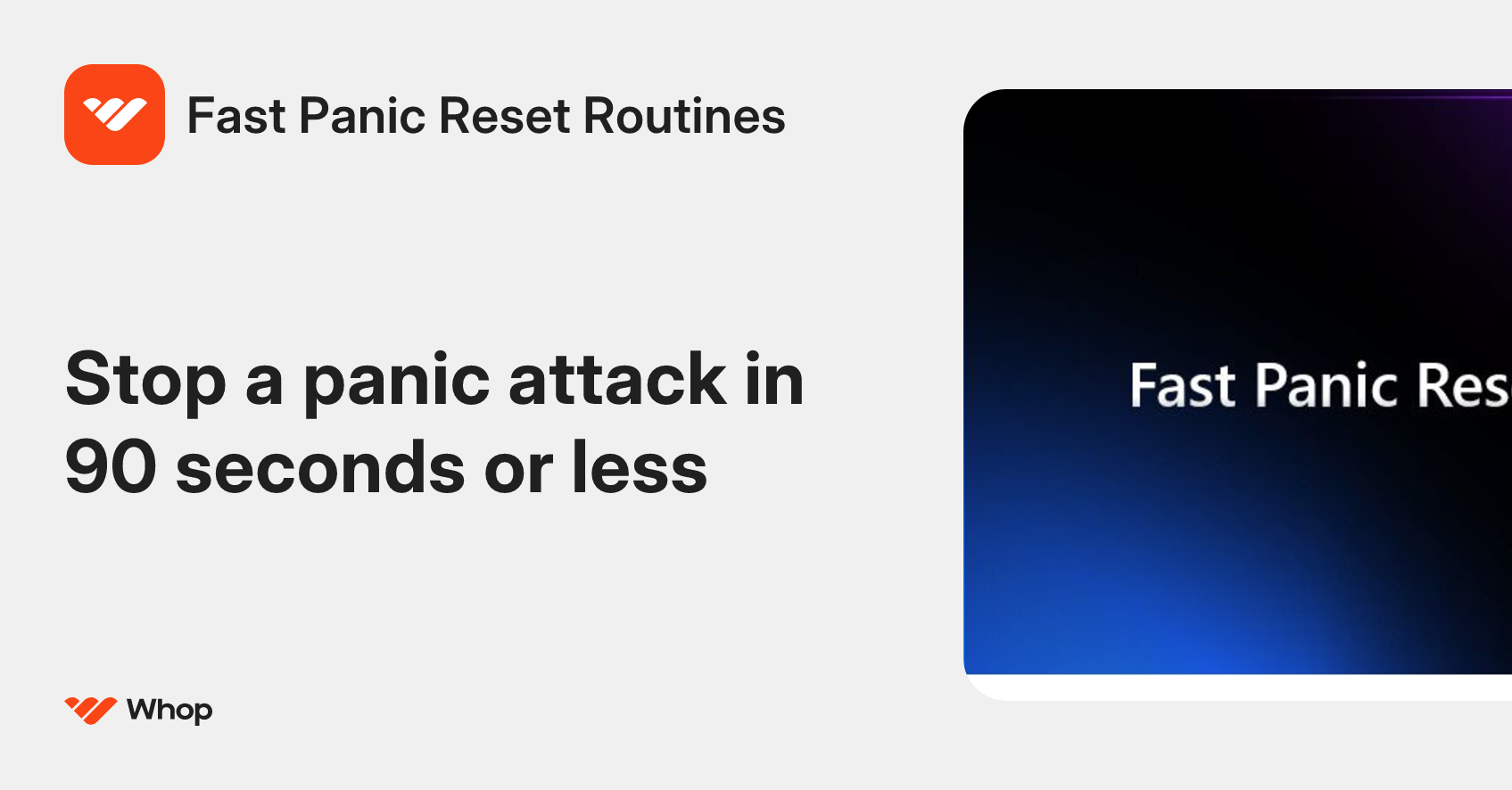 Fast Panic Reset Routines | Whop