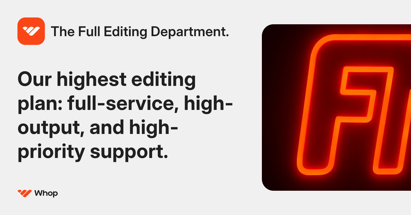 The Full Editing Department. | Whop