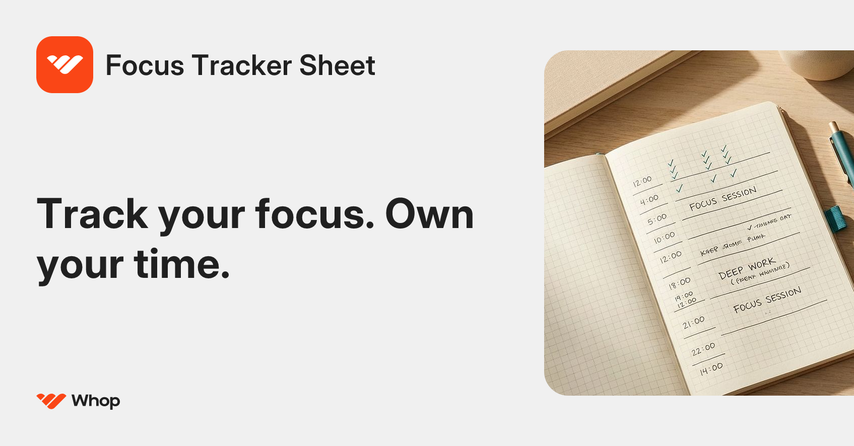 Focus Tracker Sheet | Whop