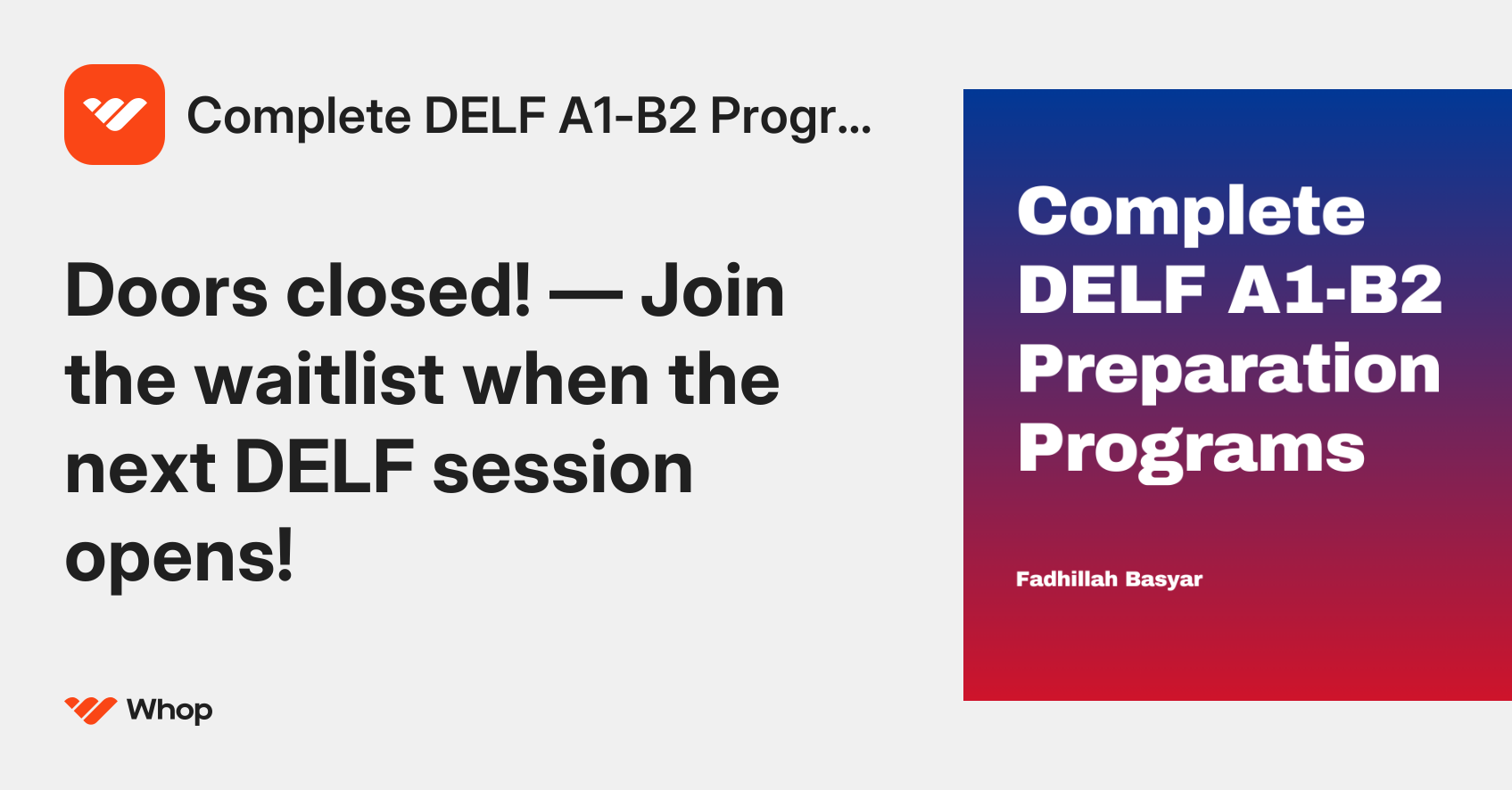 Complete DELF A1-B2 Program | Whop