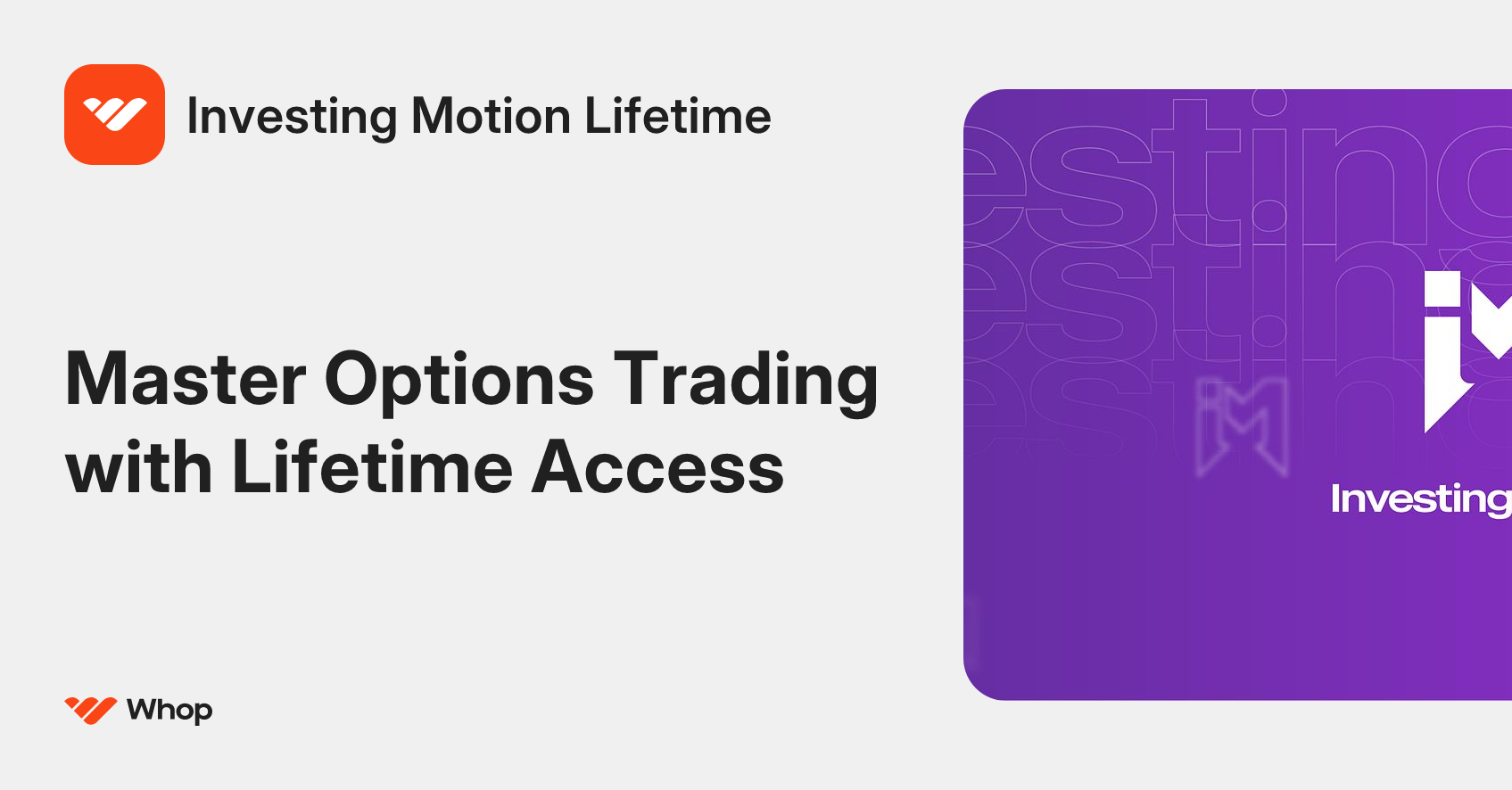 Investing Motion Lifetime | Whop