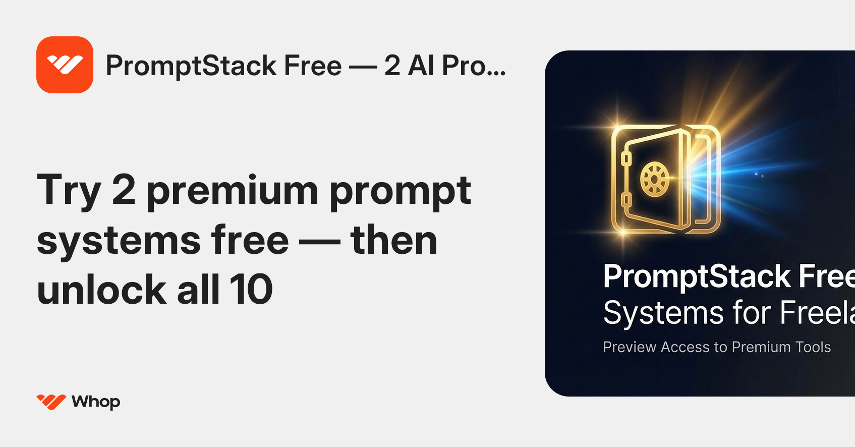 PromptStack Free — 2 AI Prompt Systems | Whop