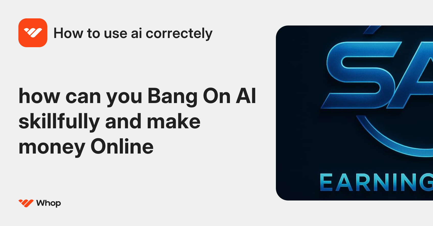 How to use ai correctely | Whop