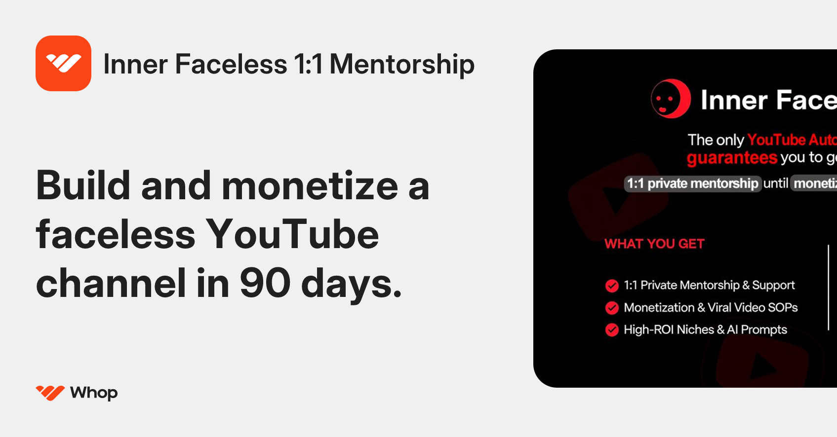 Inner Faceless 1:1 Mentorship | Whop