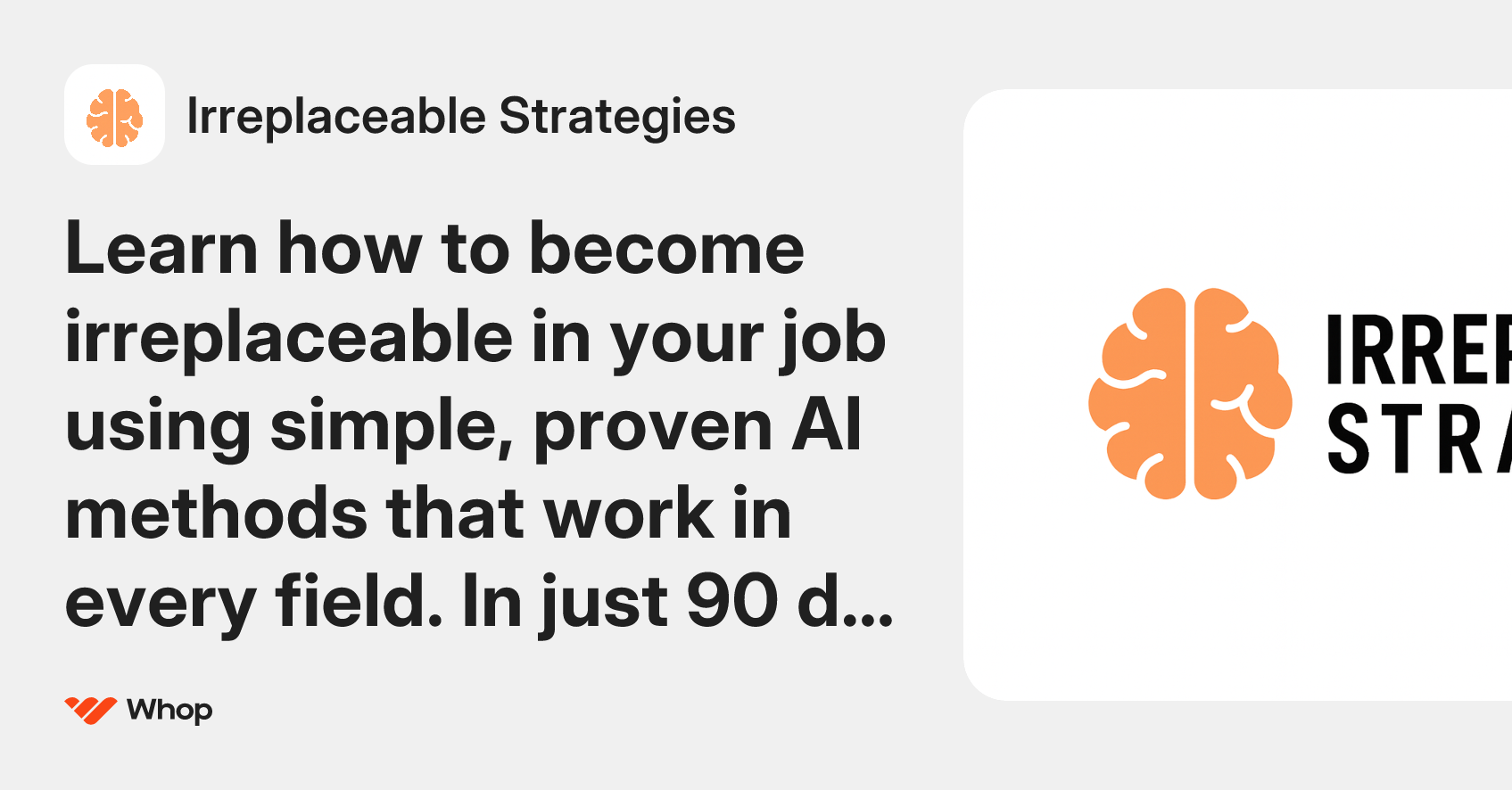 Irreplaceable Strategies | Whop