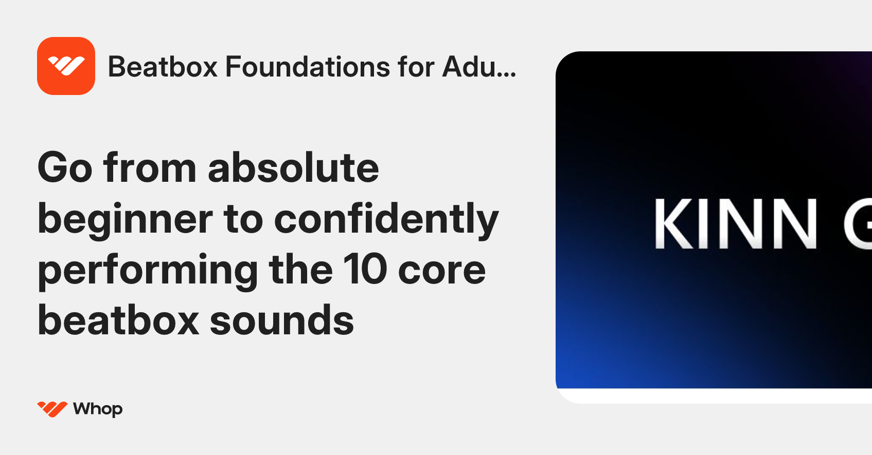 Beatbox Foundations for Adults | Whop