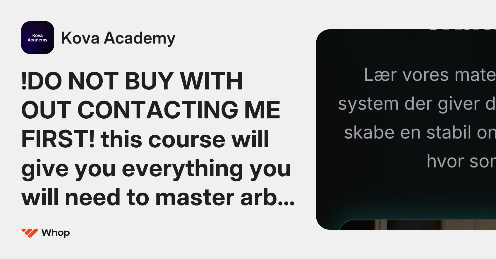 Kova Academy | Whop