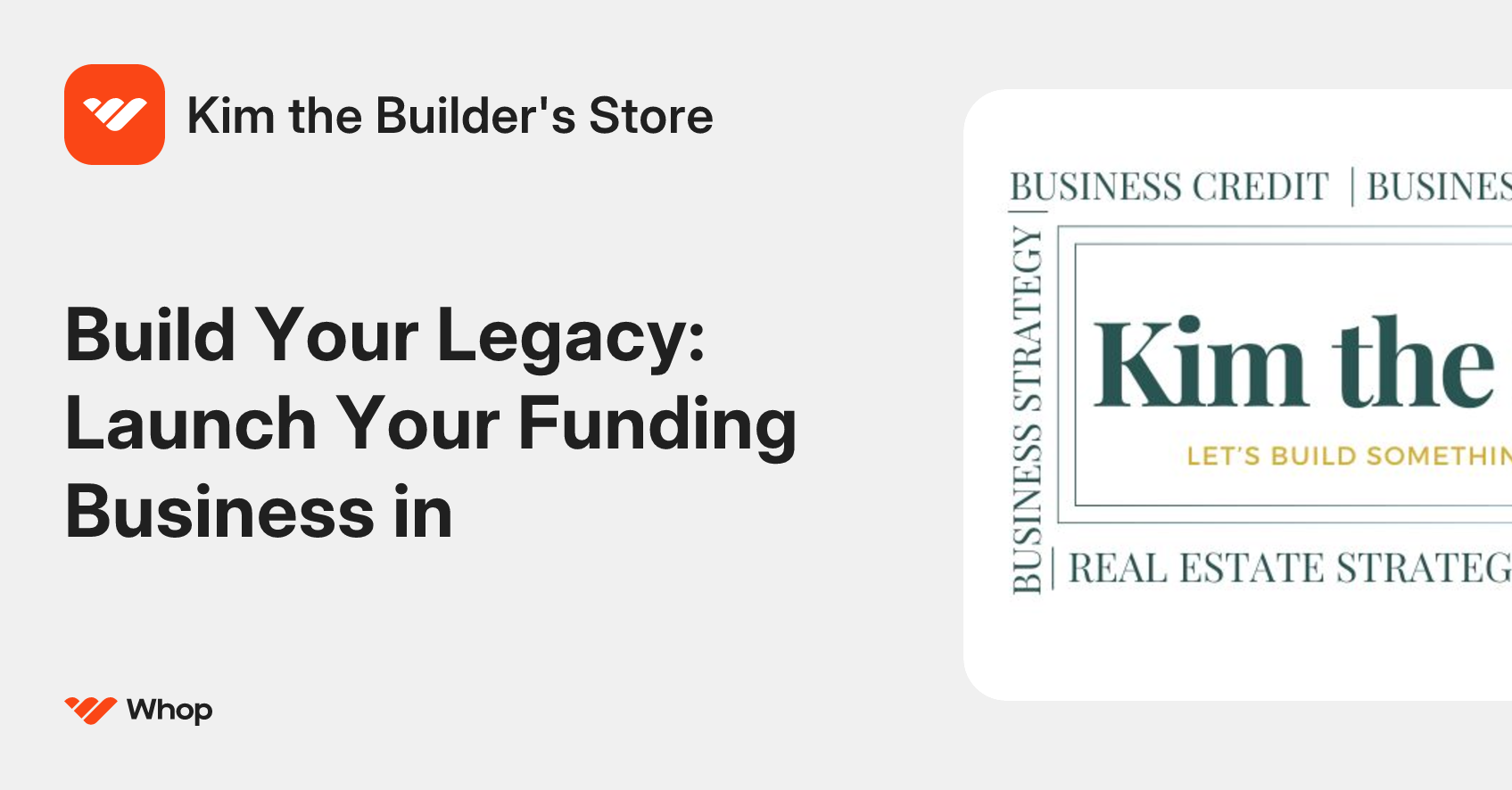 Kim the Builder's Store | Whop