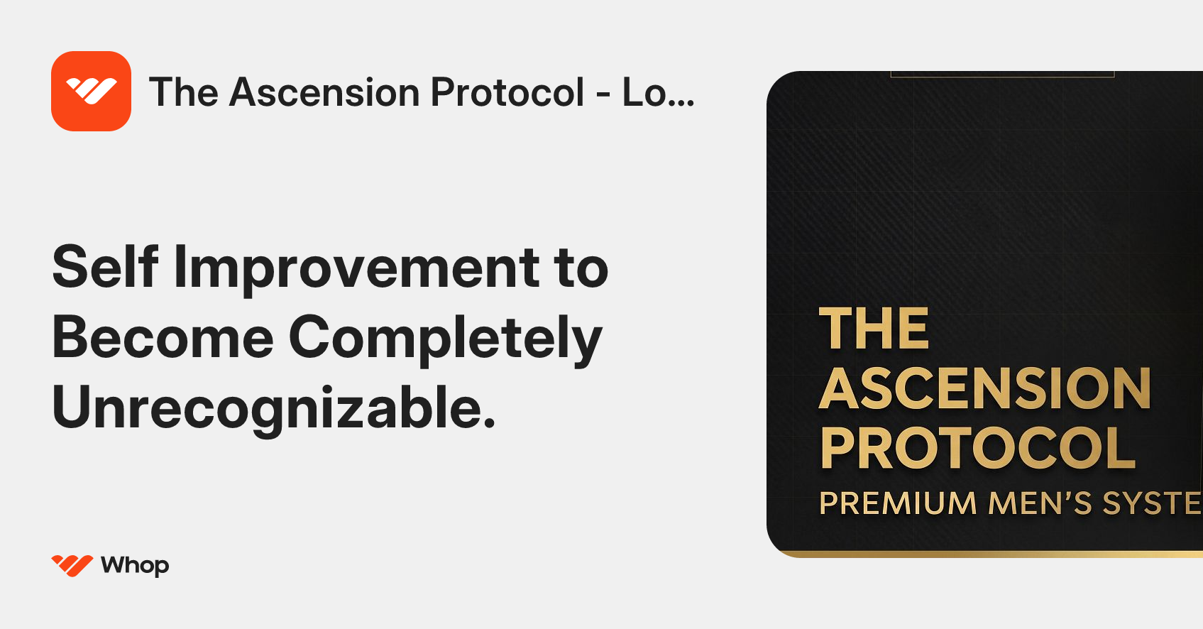 The Ascension Protocol - Looksmaxxing (FREE ACCESS) | Whop