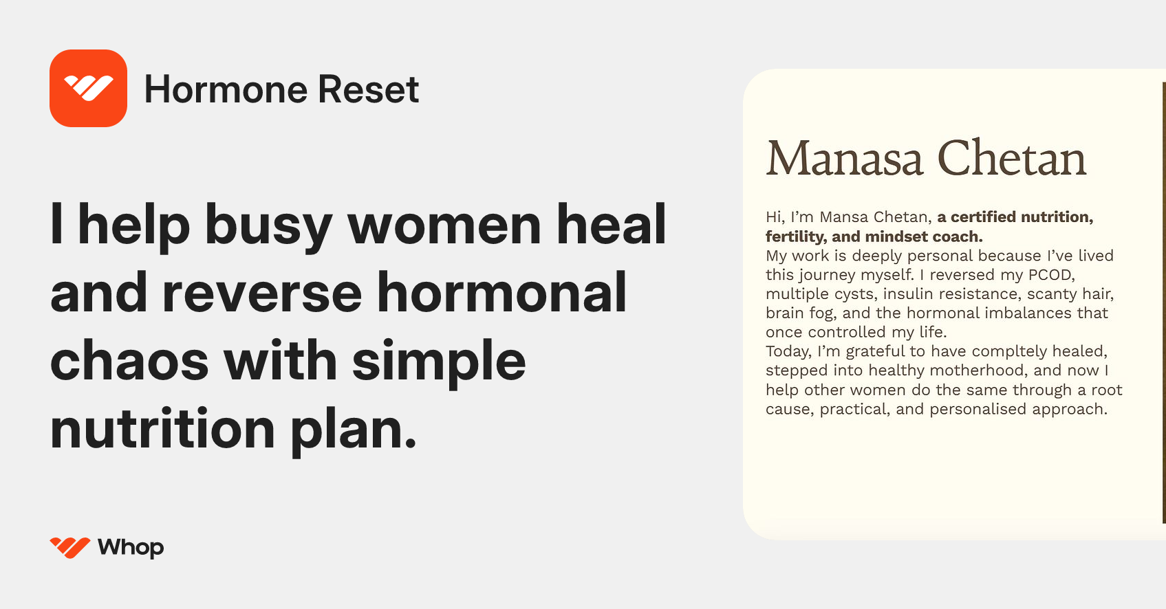 Hormone Reset | Whop