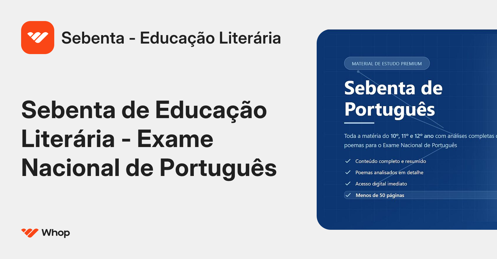 Sebenta - Educação Literária | Whop
