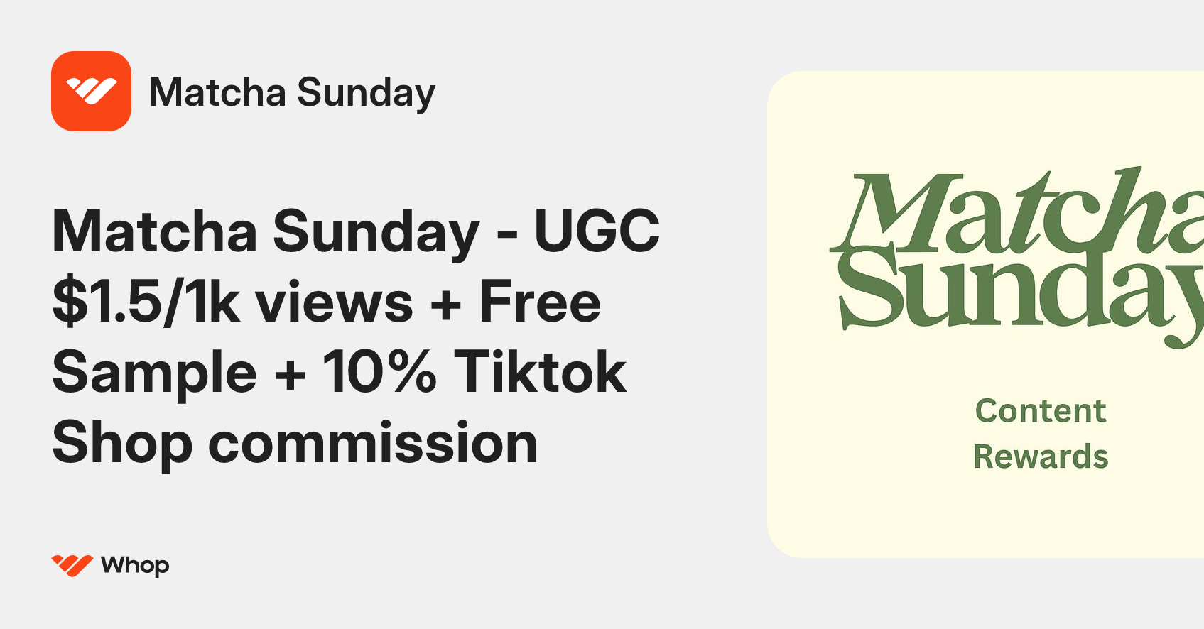 Matcha Sunday | Whop