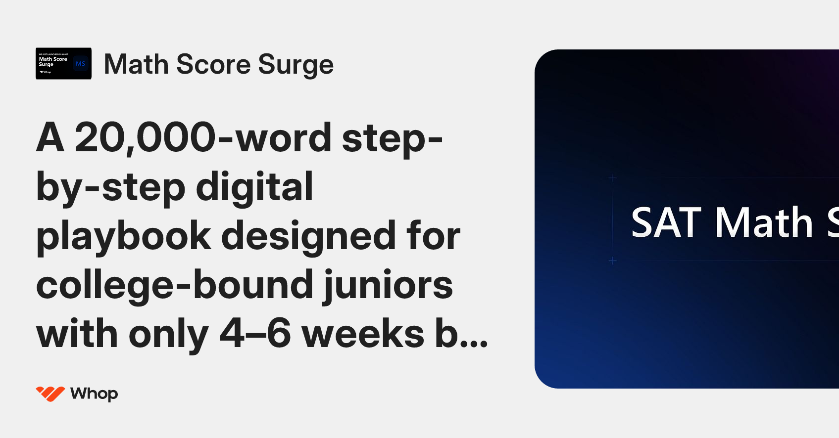 Math Score Surge | Whop