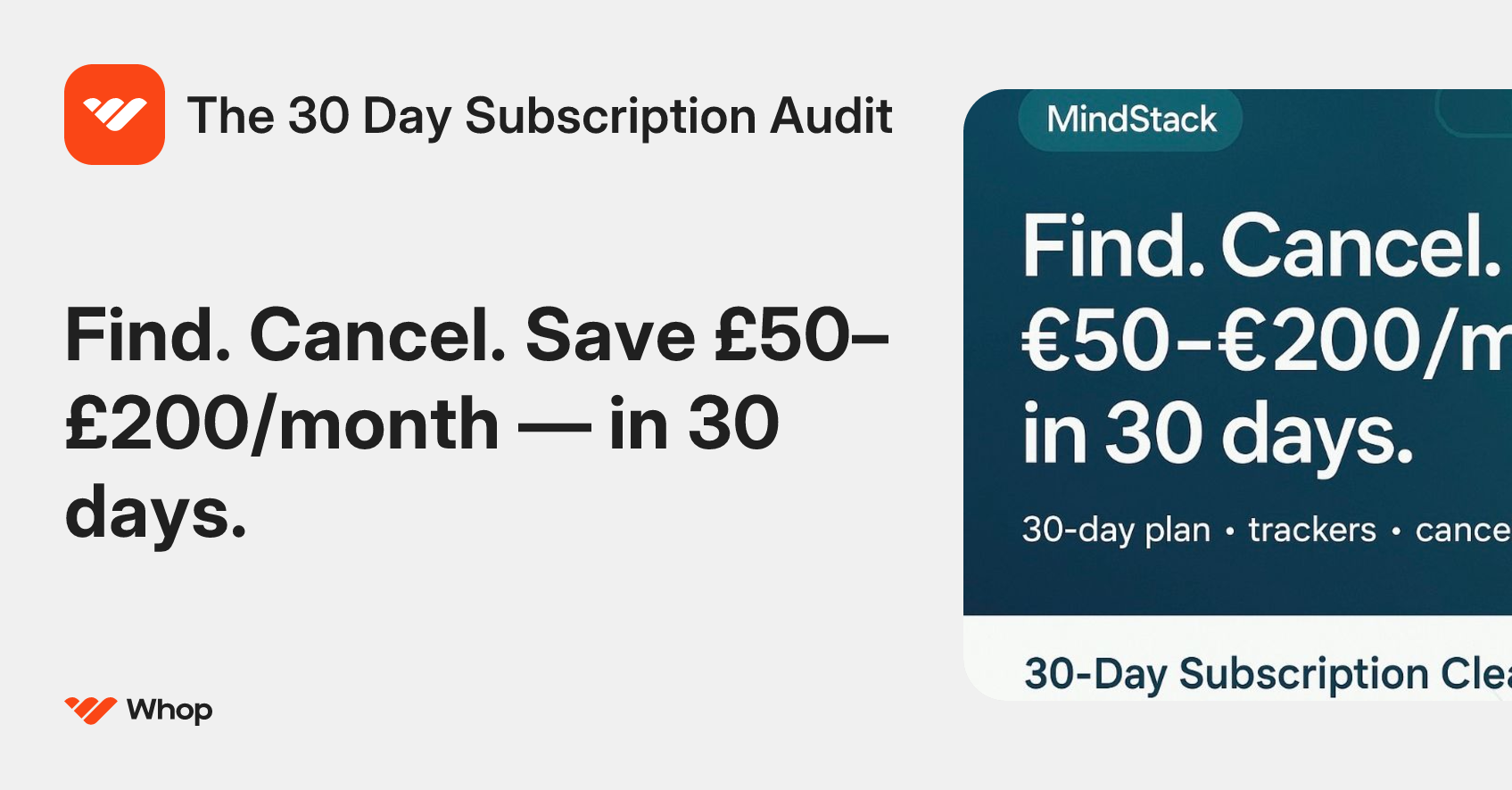 The 30 Day Subscription Audit | Whop