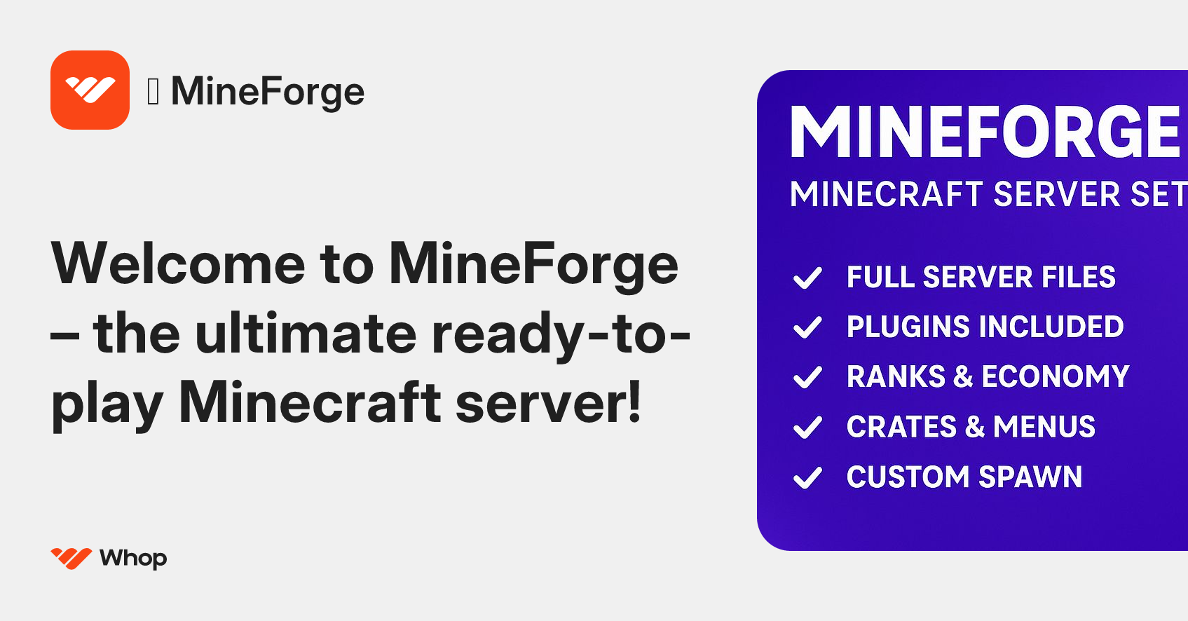 🎮 MineForge | Whop