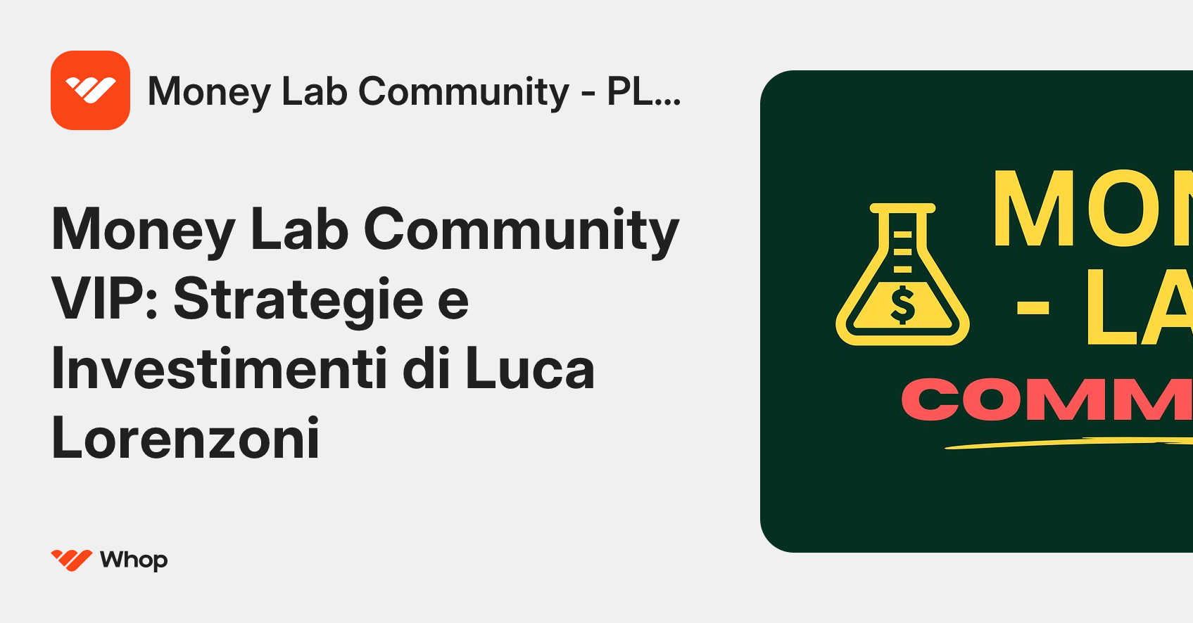 Money Lab Community - VIP | Whop