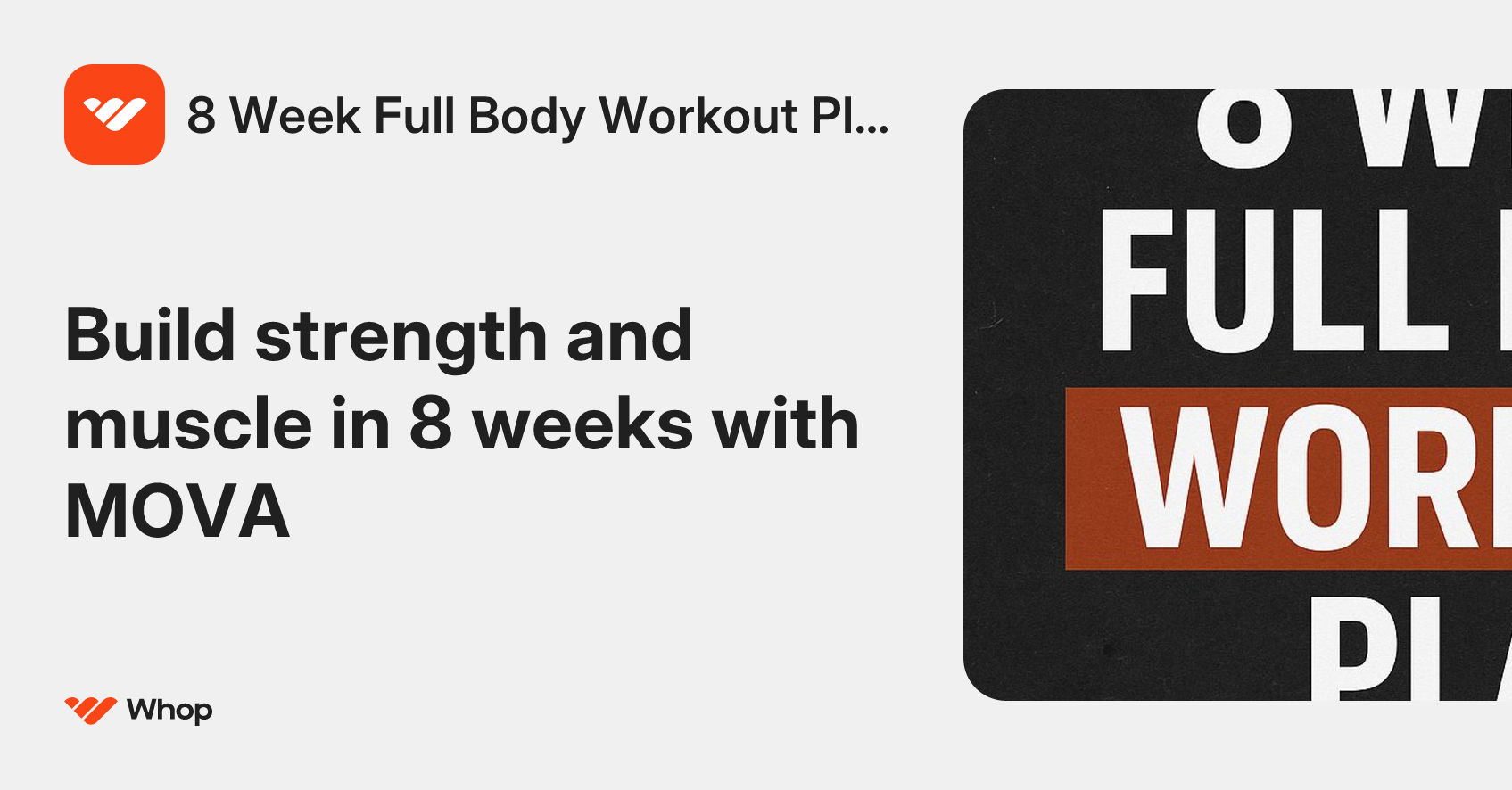 8 Week Full Body Workout Plan | Whop
