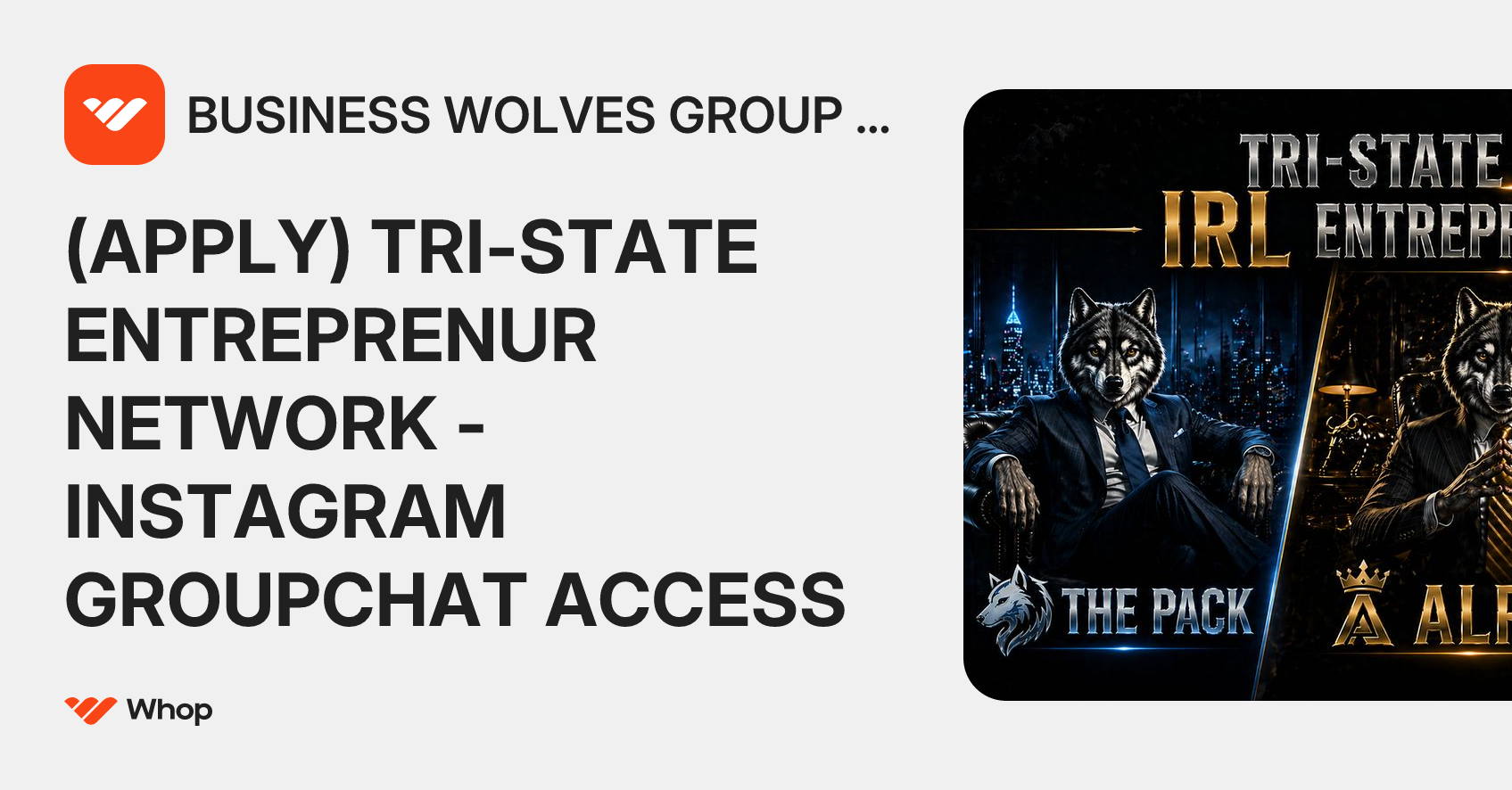 BUSINESS WOLVES GROUP CHAT | Whop