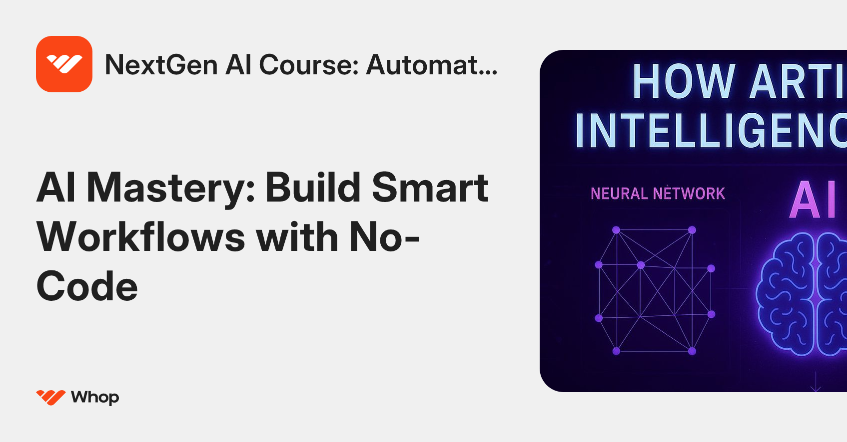NextGen AI Course: Automate Ev | Whop