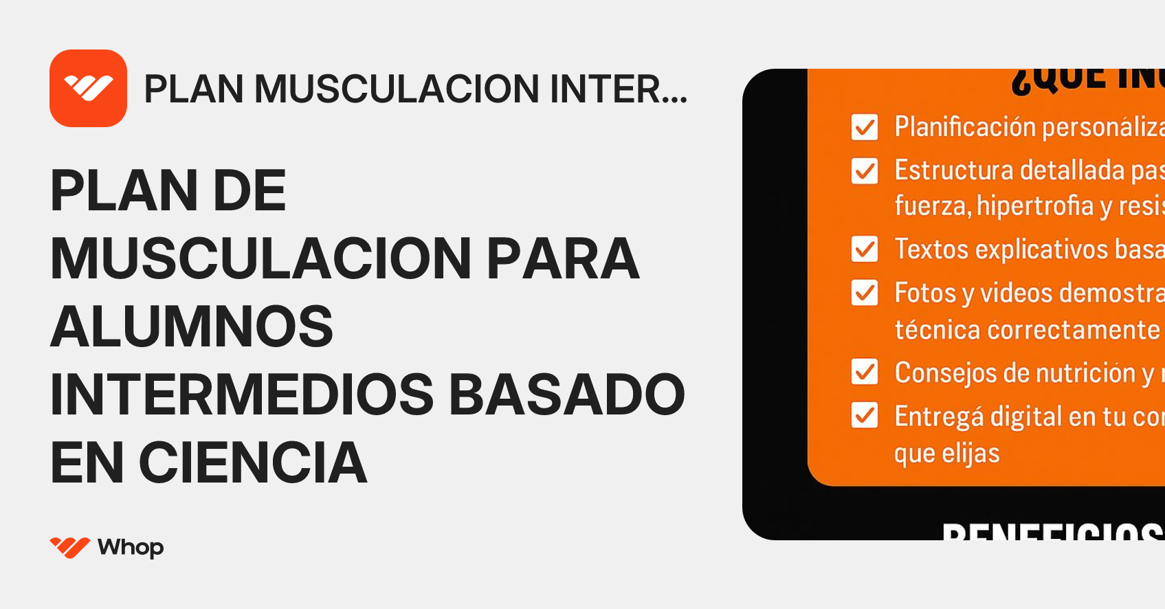 PLAN MUSCULACION INTERMEDIO | Whop