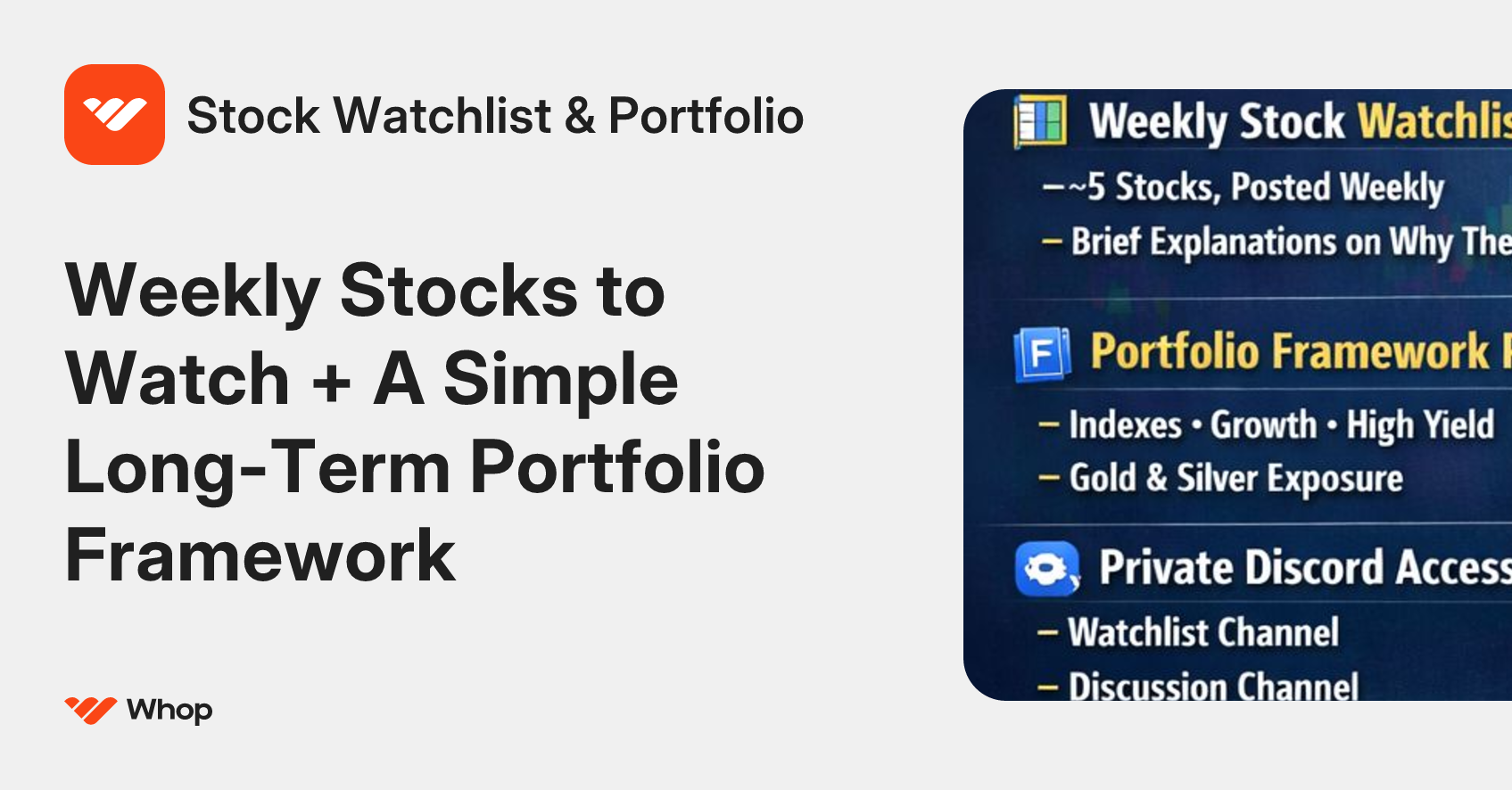 Stock Watchlist & Portfolio | Whop