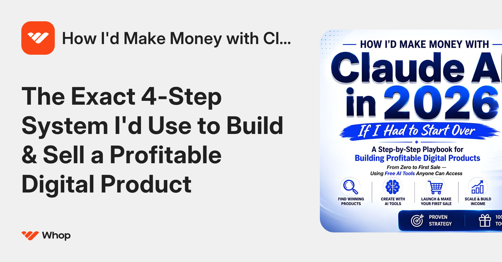 How I'd Make Money with Claude AI in 2026 If I Had to Start Over | Whop