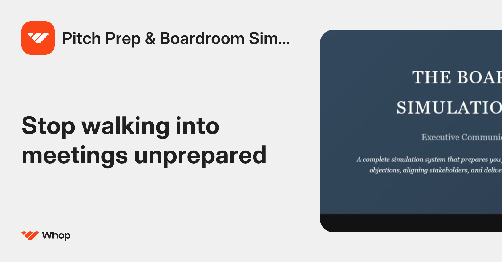 Pitch Prep & Boardroom Simulator | Whop
