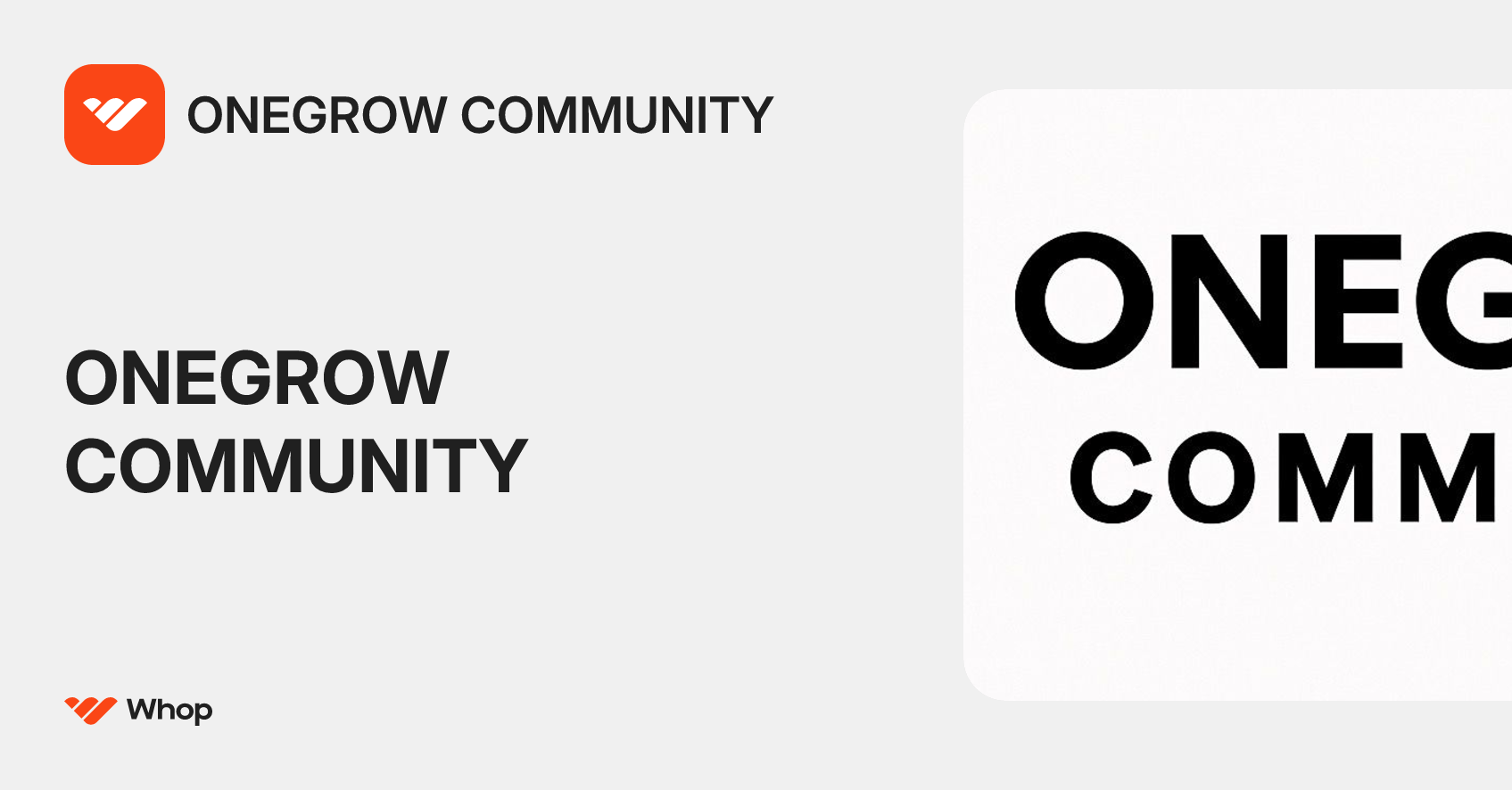 ONEGROW COMMUNITY | Whop
