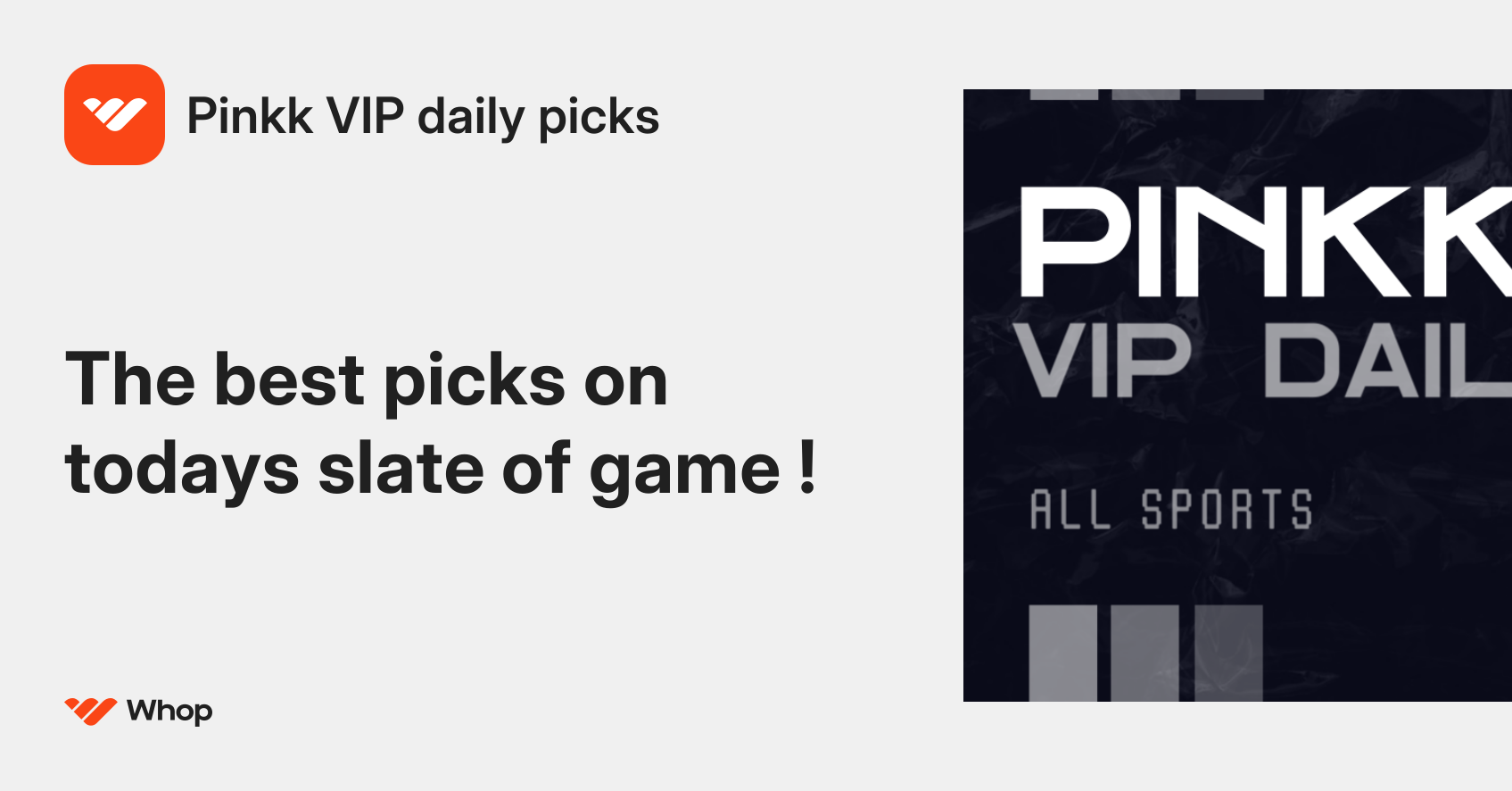 Pinkk VIP daily picks | Whop