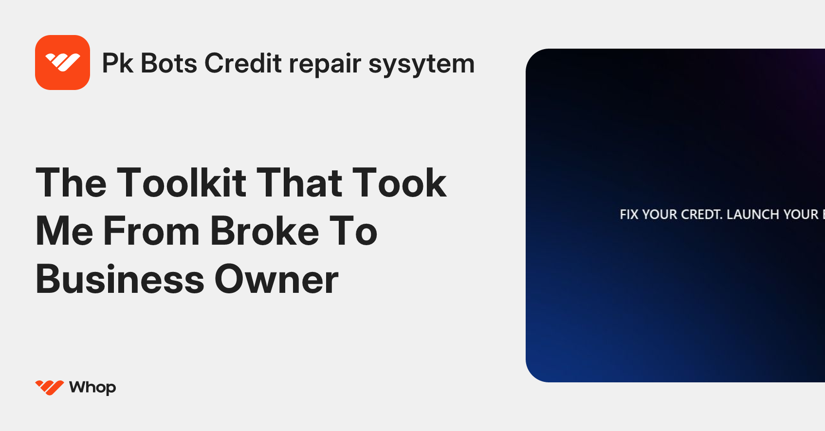 Pk Bots Credit repair sysytem | Whop